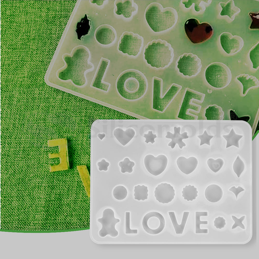 SILICOMOLDS - VARIOUS SHAPES(22) + LOVE MOLD - URP188-RM